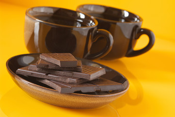 Dark chocolate and coffee