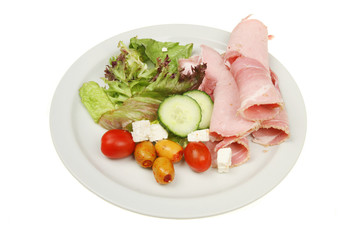 Ham salad on a plate