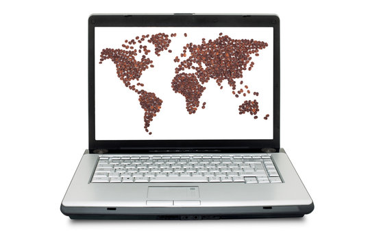 Brown roasted coffee beans