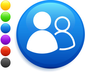 user group icon on round internet button