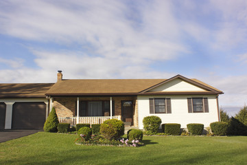 House and green lawn