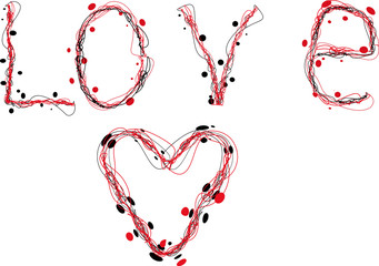 heart of colored lines as a symbol