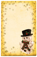 Christmas and New Year form with snowmen and snowflakes