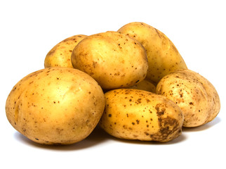 potatoes isolated on white background