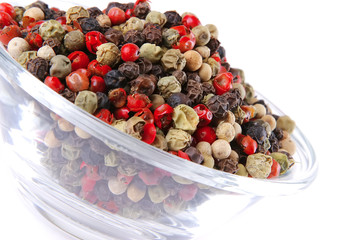 dry pepper over white