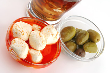 mozzarella cheese served