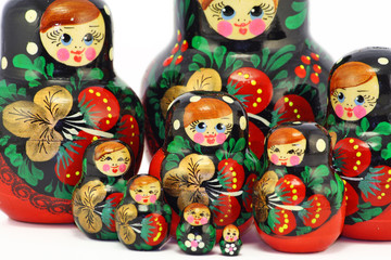 Bright wooden dolls