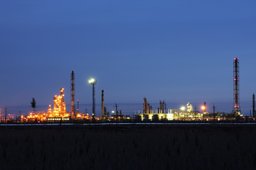 Oil refining factory