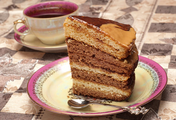 cake with coffee