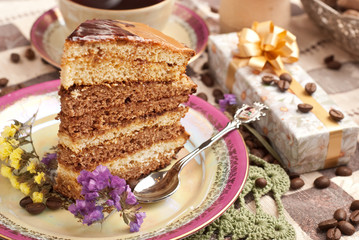 cake with coffee