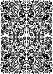 traditional pattern with black flowers