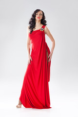 Young Woman In Red Dress