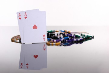 rote Asse Poker Chips