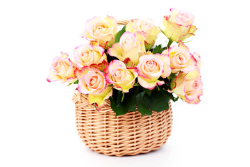 Fototapeta na wymiar basket full of roses