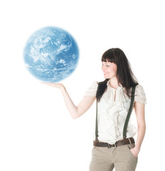 Woman hold  earth