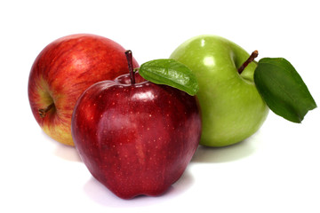 Fresh apples on white