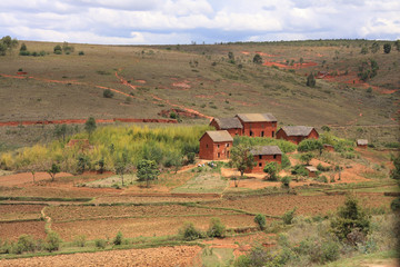 Plakat Typowy wiejski widok Madagaskaru