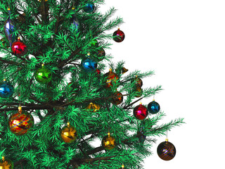 Decorated Christmas tree background