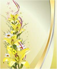 greeting card with lilies