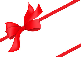 red holiday ribbon with bow