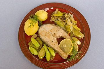 Fisch mit Lauchgemüse