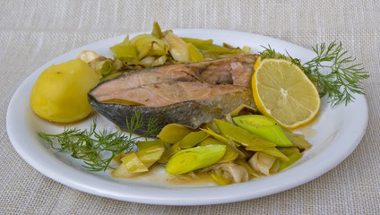 Fisch mit Lauchgemüse