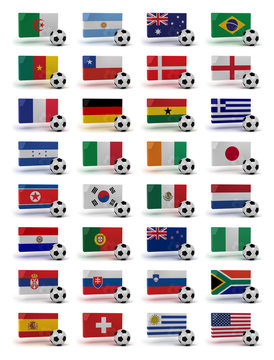 Soccer World Cup 2010 participating countries - complete set