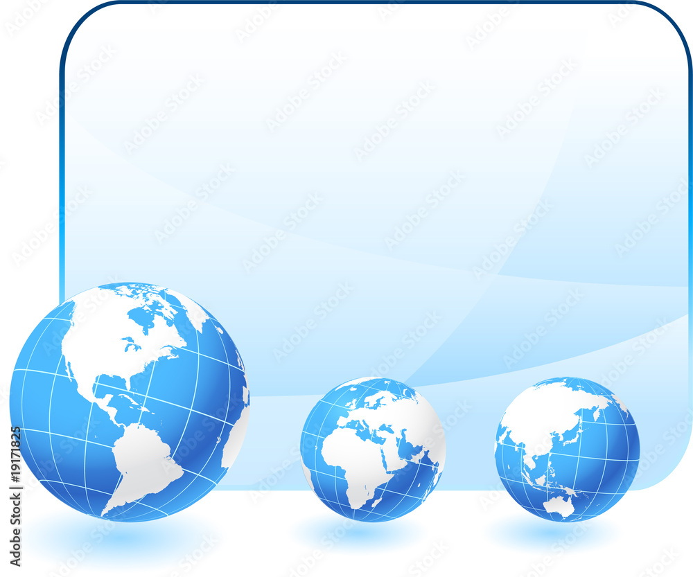 Wall mural Globes on blank internet background