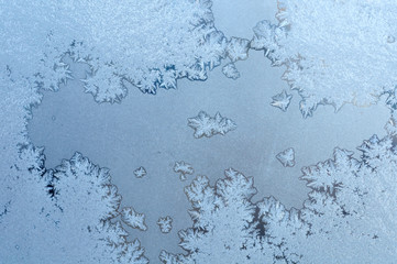 Frosty on winter glass