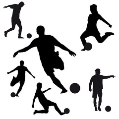 Vector Silhouettes of Soccer Players
