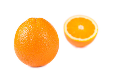 one and half oranges isolated