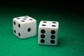 Pair of Dice over green