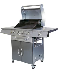 Foto op Plexiglas Uitgesneden barbecue op witte achtergrond © Image Supply Co