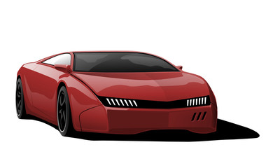 Rasanter Sportwagen in rot