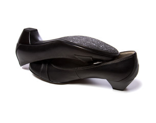 female shoes with buckle isolated in white background