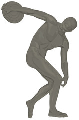 Discobolus monochromatic illustration