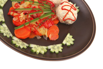 meatballs served with garnish