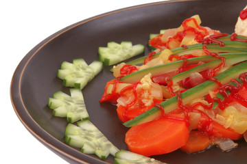 meatballs served with garnish