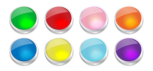 Set von leuchtenden Buttons