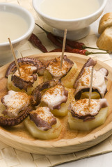 Spanish tapas. Octopus Galicia style. Pulpo O'Feria.