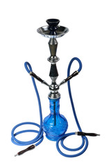 blue Hookah on the white background. (isolated)