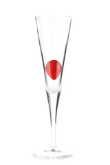 Strawberry in champagne glass