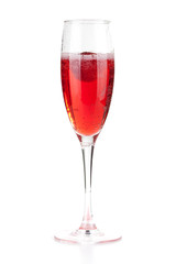 Champagne with strawberry - christmas alcohol cocktail