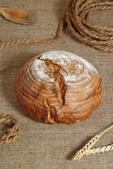 Country still life with homemade bread