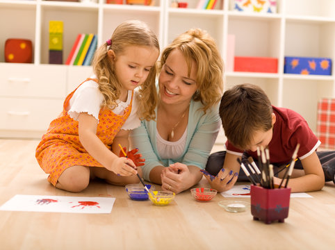 Family Fun Painting Hands