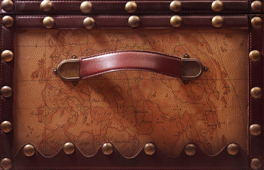 map on suitcase