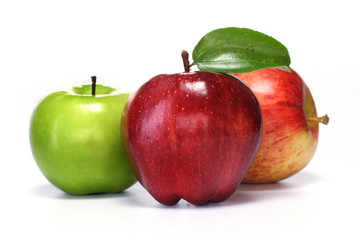 Fresh apples on white