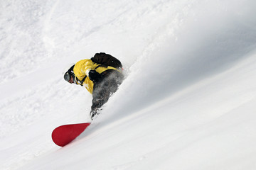 Freeride snowboarding.