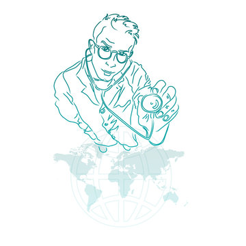 doctor represents h1v1 world epidemic