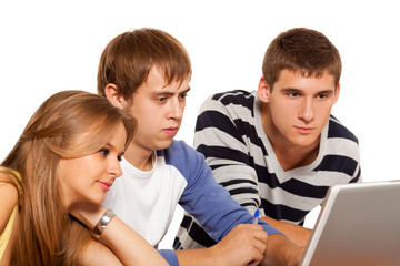 students with notebook